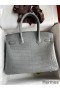 Hermes Birkin 30 Handmade Bag In Etain Crocodile Niloticus Matte Skin
