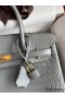 Hermes Birkin 30 Handmade Bag In Etain Crocodile Niloticus Matte Skin