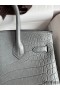 Hermes Birkin 30 Handmade Bag In Etain Crocodile Niloticus Matte Skin