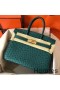 Hermes Birkin 30 Handmade Bag In Green Ostrich Skin