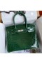 Hermes Birkin 30 Handmade Bag In Malachite Crocodile Niloticus Shiny Skin