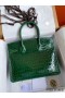 Hermes Birkin 30 Handmade Bag In Malachite Crocodile Niloticus Shiny Skin