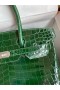 Hermes Birkin 30 Handmade Bag In Malachite Crocodile Niloticus Shiny Skin