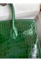 Hermes Birkin 30 Handmade Bag In Malachite Crocodile Niloticus Shiny Skin