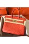 Hermes Birkin 30 Handmade Bag In Orange Ostrich Skin