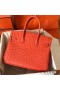 Hermes Birkin 30 Handmade Bag In Orange Ostrich Skin