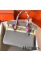 Hermes Birkin 30 Handmade Bag In Pearl Grey Clemence Leather