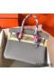 Hermes Birkin 30 Handmade Bag In Pearl Grey Clemence Leather