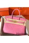 Hermes Birkin 30 Handmade Bag In Pink Ostrich Skin