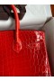 Hermes Birkin 30 Handmade Bag In Red Crocodile Niloticus Shiny Skin