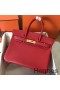 Hermes Birkin 30 Handmade Bag In Red Epsom Leather
