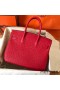 Hermes Birkin 30 Handmade Bag In Red Ostrich Skin