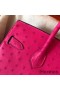 Hermes Birkin 30 Handmade Bag In Rose Red Ostrich Skin