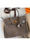 Hermes Birkin 30 Handmade Bag In Taupe Crocodile Niloticus Shiny Skin