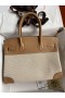 Hermes Birkin 30 Handmade Bag In Toile & Chai Epsom Leather