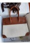 Hermes Birkin 30 Handmade Bag In Toile & Gold Swift Leather