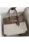 Hermes Birkin 30 Handmade Bag In Toile & Tourterelle Swift Leather
