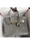 Hermes Birkin 30 Handmade Bag In Tourterelle Crocodile Niloticus Shiny Skin