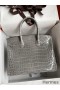 Hermes Birkin 30 Handmade Bag In Tourterelle Crocodile Niloticus Shiny Skin