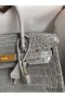 Hermes Birkin 30 Handmade Bag In Tourterelle Crocodile Niloticus Shiny Skin