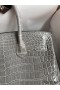 Hermes Birkin 30 Handmade Bag In Tourterelle Crocodile Niloticus Shiny Skin
