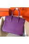 Hermes Birkin 30 Handmade Bag In Ultraviolet Clemence Leather