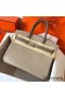 Hermes Birkin 30 Handmade Bicolor Bag In Grey Epsom Leather