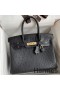 Hermes Birkin 30 Retourne Handmade Bag In Black Ostrich Leather