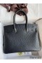 Hermes Birkin 30 Retourne Handmade Bag In Black Ostrich Leather