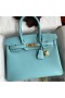 Hermes Birkin 30 Retourne Handmade Bag In Blue Atoll Epsom Calfskin