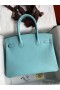 Hermes Birkin 30 Retourne Handmade Bag In Blue Atoll Epsom Calfskin