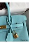Hermes Birkin 30 Retourne Handmade Bag In Blue Atoll Epsom Calfskin
