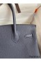 Hermes Birkin 30 Retourne Handmade Bag In Blue Nuit Clemence Leather