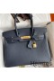 Hermes Birkin 30 Retourne Handmade Bag In Blue Nuit Epsom Calfskin