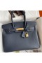 Hermes Birkin 30 Retourne Handmade Bag In Blue Nuit Epsom Calfskin