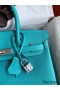 Hermes Birkin 30 Retourne Handmade Bag In Blue Paon Epsom Calfskin