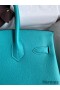 Hermes Birkin 30 Retourne Handmade Bag In Blue Paon Epsom Calfskin