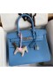 Hermes Birkin 30 Retourne Handmade Bag In Blue Paradise Clemence Leather