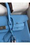 Hermes Birkin 30 Retourne Handmade Bag In Blue Paradise Clemence Leather