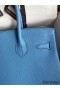 Hermes Birkin 30 Retourne Handmade Bag In Blue Paradise Clemence Leather