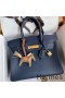 Hermes Birkin 30 Retourne Handmade Bag In Blue Saphir Clemence Leather