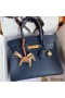 Hermes Birkin 30 Retourne Handmade Bag In Blue Saphir Clemence Leather