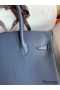 Hermes Birkin 30 Retourne Handmade Bag In Blue Saphir Clemence Leather