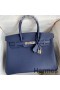Hermes Birkin 30 Retourne Handmade Bag In Blue Saphir Epsom Calfskin