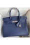 Hermes Birkin 30 Retourne Handmade Bag In Blue Saphir Epsom Calfskin