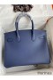 Hermes Birkin 30 Retourne Handmade Bag In Blue Saphir Epsom Calfskin