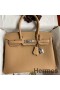 Hermes Birkin 30 Retourne Handmade Bag In Chai Clemence Leather