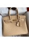 Hermes Birkin 30 Retourne Handmade Bag In Chai Ostrich Leather