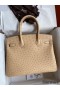 Hermes Birkin 30 Retourne Handmade Bag In Chai Ostrich Leather