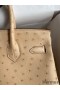 Hermes Birkin 30 Retourne Handmade Bag In Chai Ostrich Leather